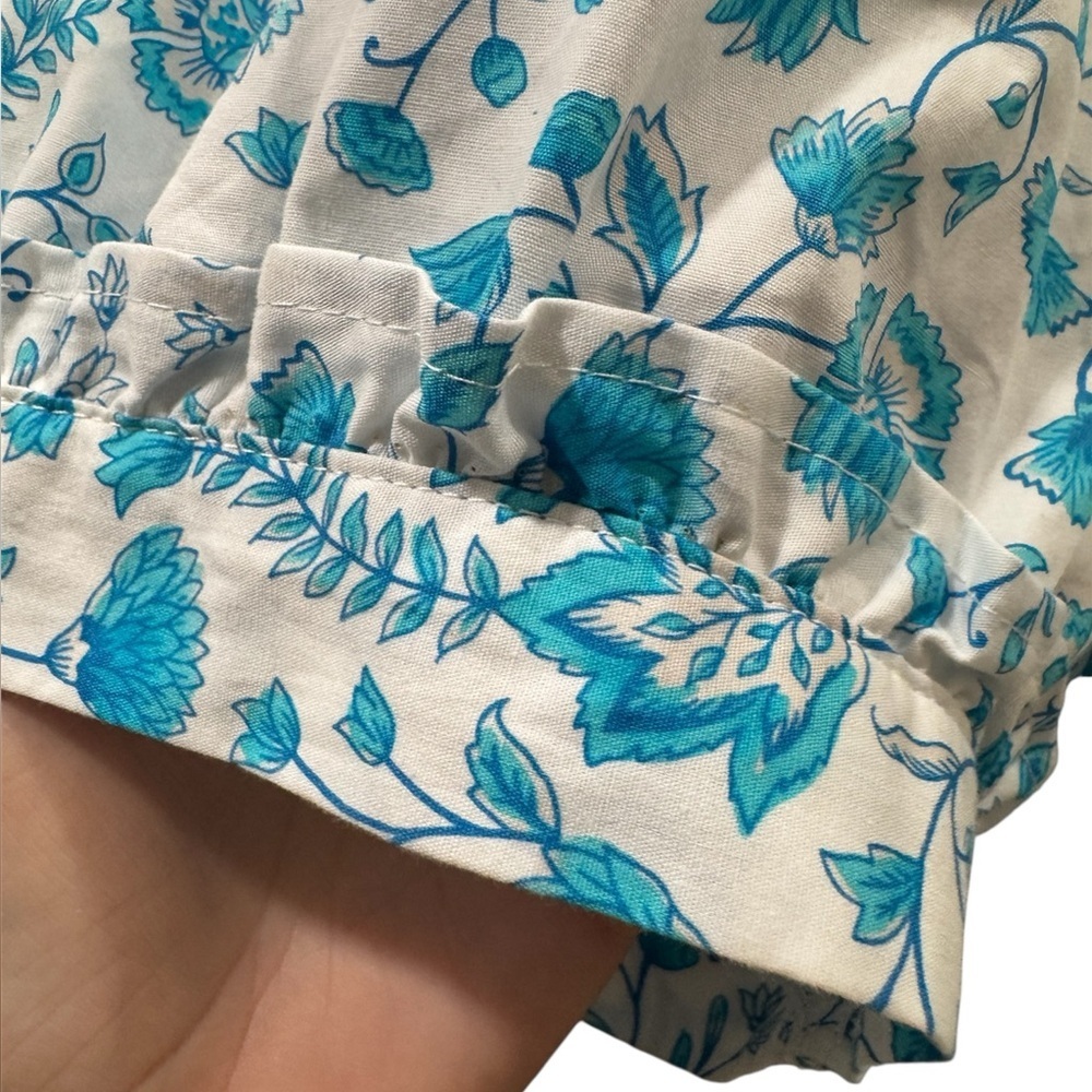 Draper James Blue and White Floral Blouse - Picture 3 of 6